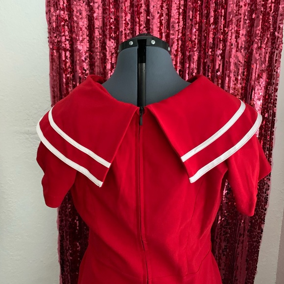 NWOT Tatyana Red Sailor Captain Pencil Dress - Picture 8 of 10